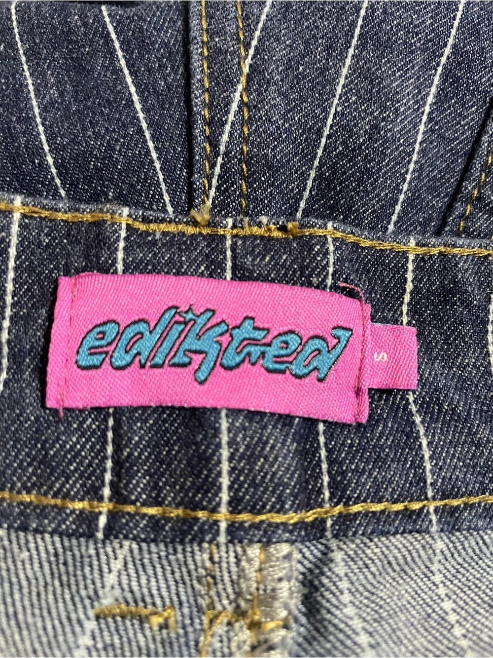 Edikted Tall Cory Striped Low Rise Baggy Jeans Size Small - Picture 7 of 9
